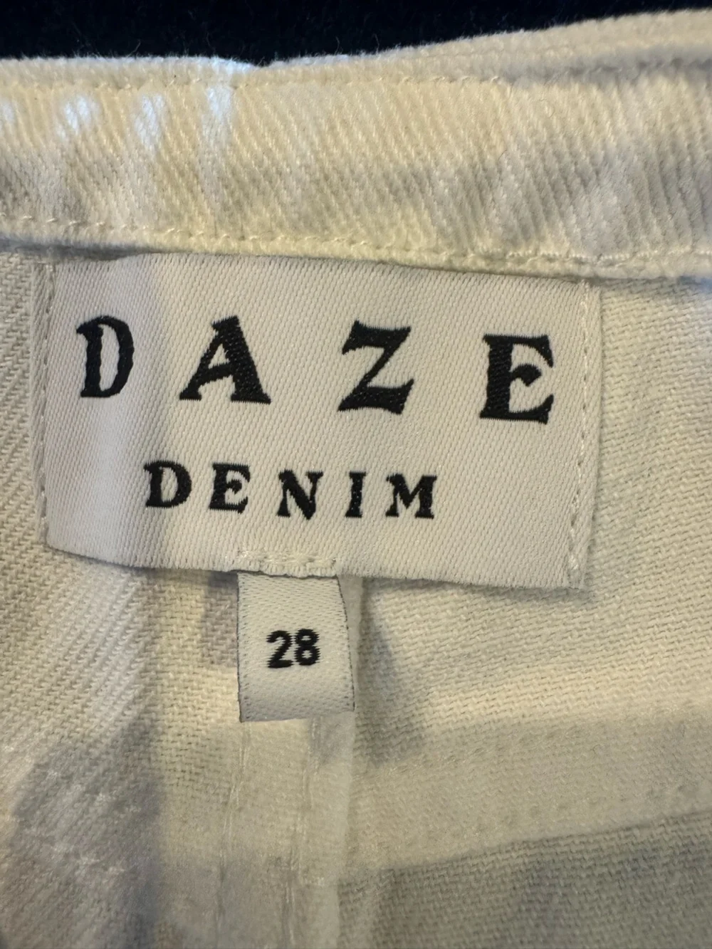 DAZE White Drawstring Denim Athletic Shorts